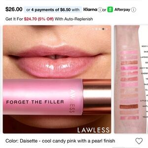 LAWLESS Forget The Filler Lip Gloss - Dasiette (Cool Candy Pink)